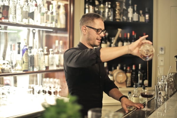 Man making martini