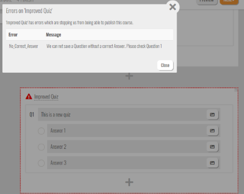 Error message